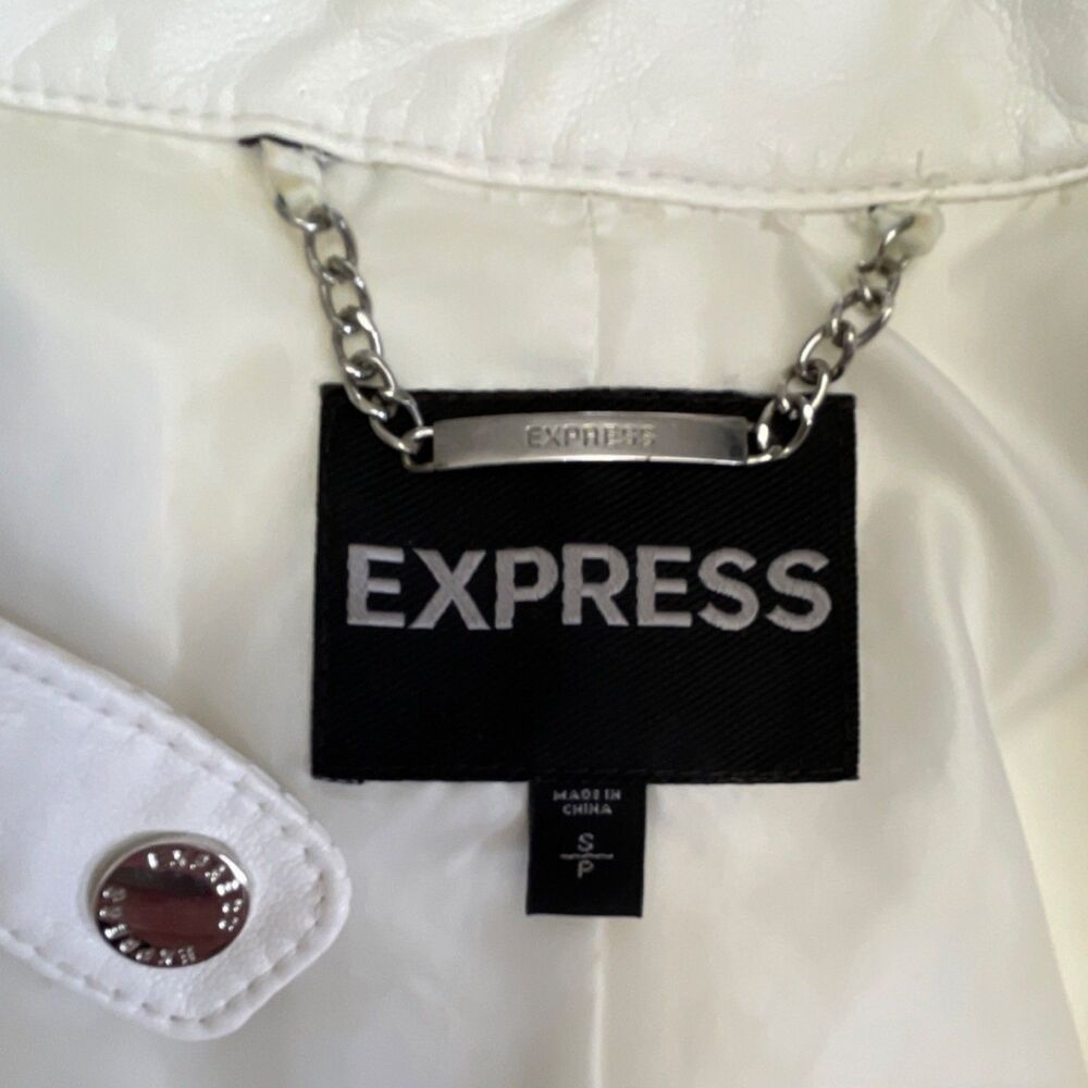 Express Collared Zip Button Jacket White S/P Pock… - image 2